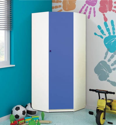 Шкаф угловой Радуга Ярко-розовый/Белый_0