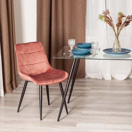 Стул ABRUZZO ( mod. 8060 ) металл/вельвет, 52 х 63 х 85 см, коралловый (HLR 44)/черный_9