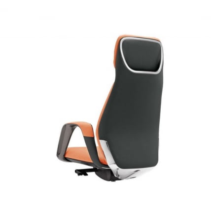 Эргономичное кресло руководителя Eureka OC07 SERENE (Nappa кожа), оранжевое_6