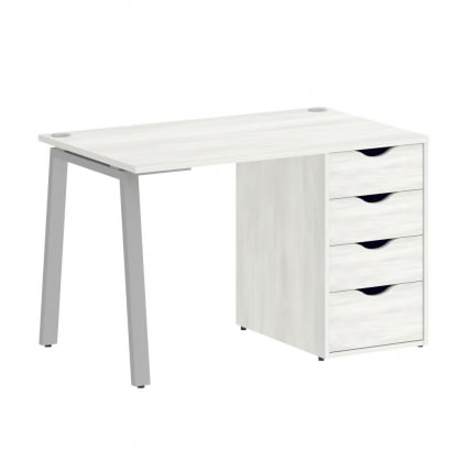 Стол письменный HOME OFFICE VR.SP-3-118.4.A Снежная Платина/Серый металл_0