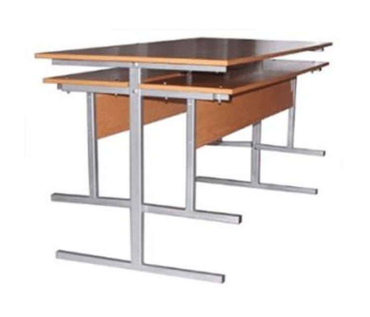 Стол обеденный универсальный с подвесами для 2 скамеек 1500х700 мм Пластик Бук/Металл Коричневый_1