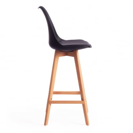 Стул барный TULIP BAR (mod. C1014H) / 1 шт. в упаковке пластик/дерево, 57 х 48 х 104 см, черный 3010/натуральный_2