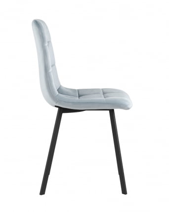 Комплект из двух стульев Chilly велюр серо-голубой ножки металл черные_4