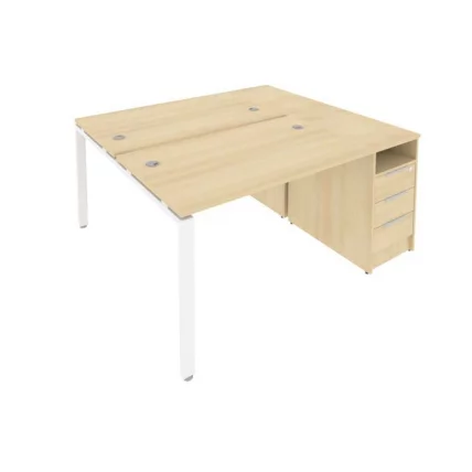 Рабочая станция с опорной тумбой Metal System Б.РС-СТП-2.2 Акация/Белый_0