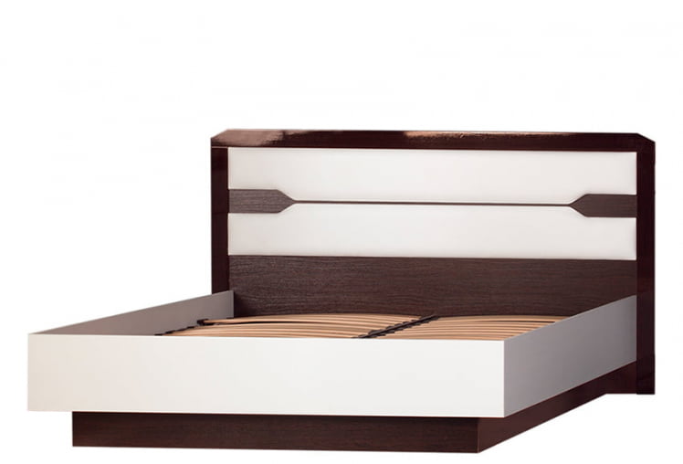 Кровать 1600 Ронда №315 Венге Белый глянец_0