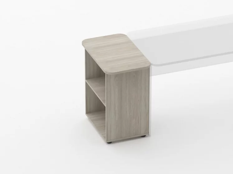 Тумба приставная к столу Glassy 3.18.10 Дуб сантана светлый_1