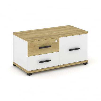 Тумба приставная сервисная CONCEPT CN.TSR-001 B/W Дуб Винченцо Белый бриллиант Черный_0