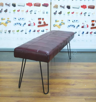 Банкетка Лейд 1200x400 натуральная кожа бордовая_0