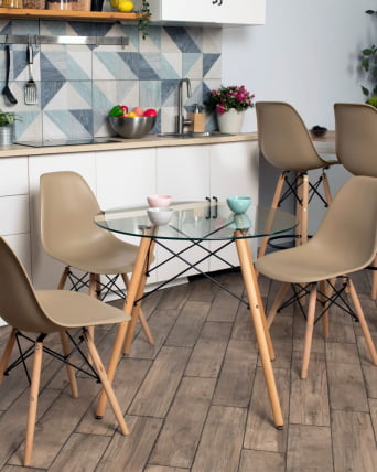 Стул Еамес Стиле ДСВ бежевый (разборный каркас) / Eames Style DSW_14