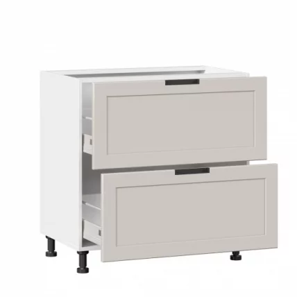 Тумба кухонная 800 с 2 ящиками ЛЮКС (4) Джамис ЛД 296.920.000.123 Белый Кашмир_1