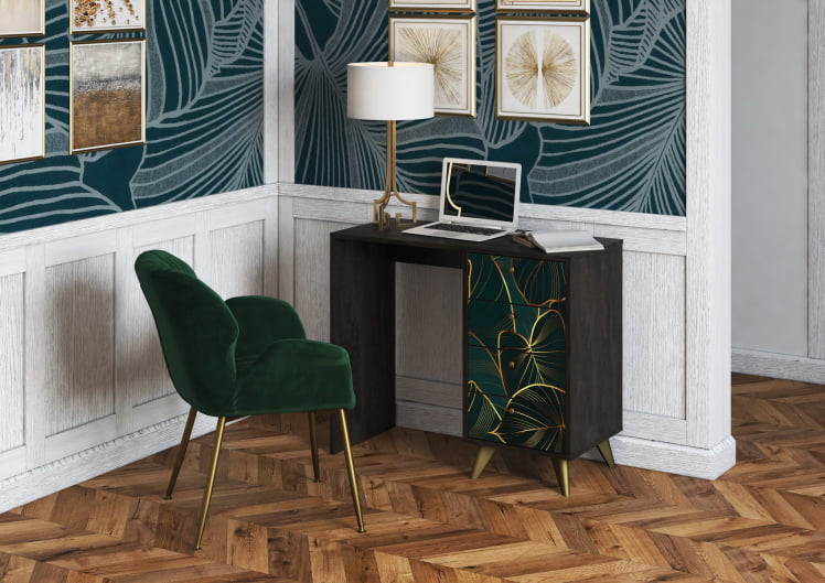 Стол письменный Фьюжн СП-006 АРТ Угольный камень/TROPICAL_2