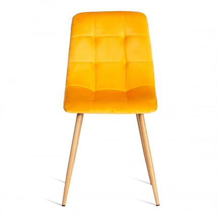 Стул CHILLY (mod. 7094-1) вельвет/металл, 44,5х52,5х86 см, yellow (желтый) HLR41 / натуральный_4
