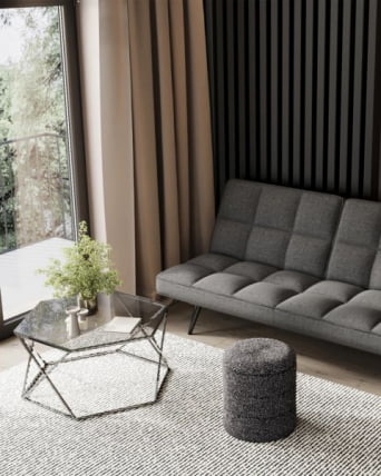 Пуф с ящиком Hive S букле черный меланж_7