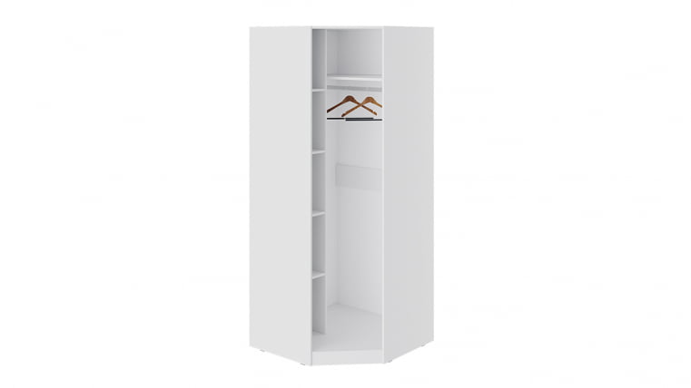 Шкаф угловой с зеркальной дверью Глосс СМ-319.07.312 Белый глянец_1