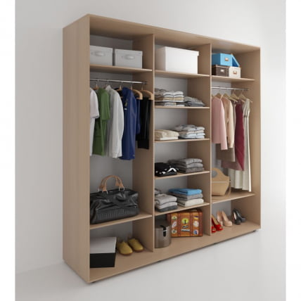 Шкаф-купе 3-х дверный Акцент-Дуэт КЛ 1800х600 Дуб молочный_1