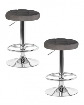 Табурет барный DOBRIN BRUNO (серый велюр (MJ9-75)) 2 шт_0