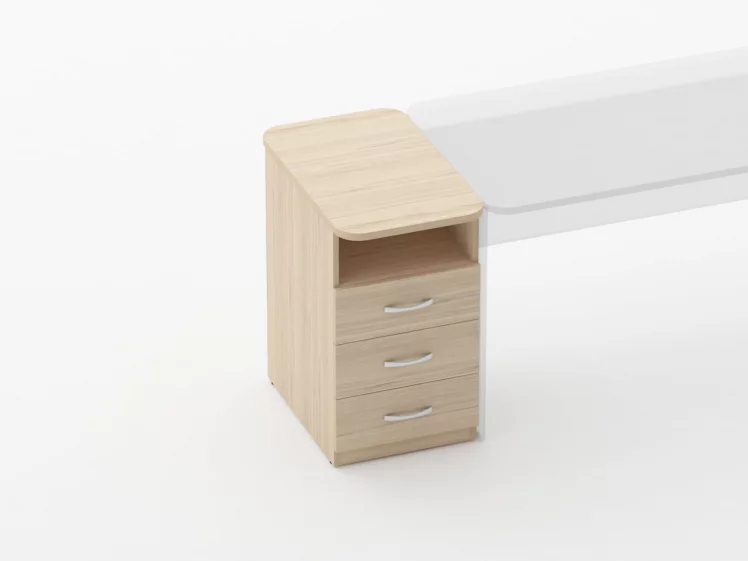 Тумба приставная на 3 ящика с нишей Glassy 3.10.12 Венге_1