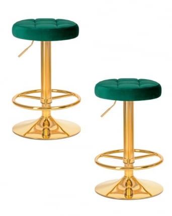 Табурет барный DOBRIN BRUNO GOLD (зеленый велюр (MJ9-88)) 2 шт_0
