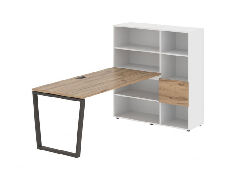 Рабочая станция EDIS EVRST 1217 Дуб Денвер светлый Мокко Белый_0