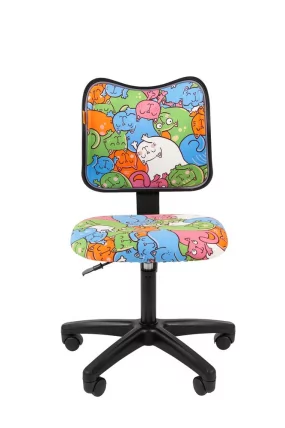 Детское кресло CHAIRMAN ТИН (Kids) 102 черный пластик Котики_1