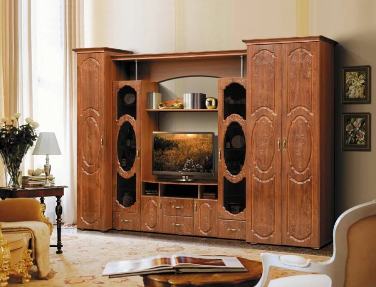 Набор мебели для гостиной Грация 8.1 МДФ глянец Венге/Дуб выбеленный_0