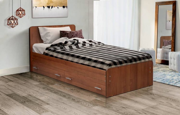 Кровать с ящиками на уголках №5 ЛДСП 800*2000 Дуб млечный_0