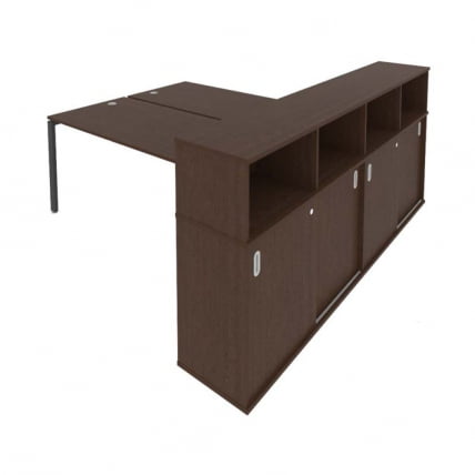 Рабочая станция с опорным шкафом-купе Metal System Б.РС-СШК-4.5 Венге/Антрацит_0