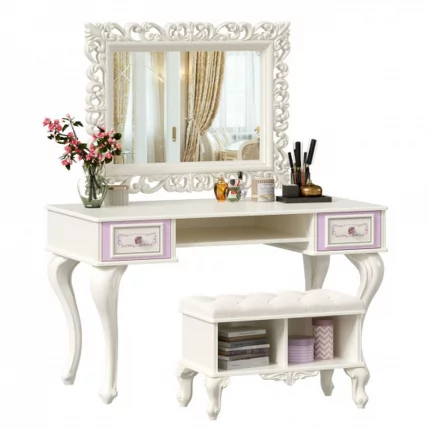 Стол письменный с банкеткой Маркиза 02 Алебастр Шампань_2