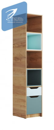 Стеллаж RICH СЖ-001 Миндаль/Глиняный серый/дуб крафт золотой_2