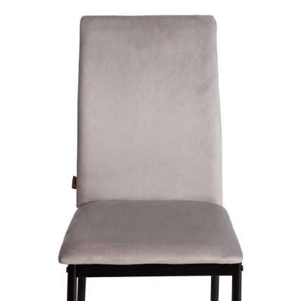 Стул CAPRI (mod. BC565-DC) металл, флок, 43 х 53 х 92 см, Light grey (светло-серый) HLR14 / черный_5