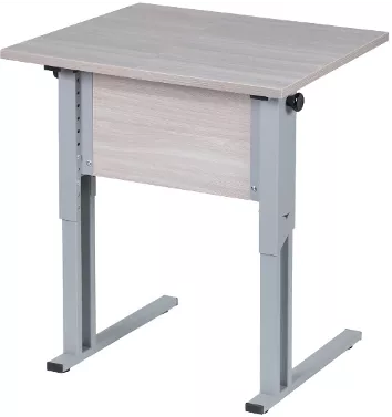 Парта одноместная рост 3-7 прямые углы Клен Танзау/Металл Серый_0