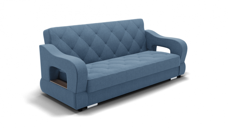 Диван Бруно-2 (ЗР) Цвет фасада: Голубой; Тип: Прямой; Материал фасада: Металл/Велюр_0