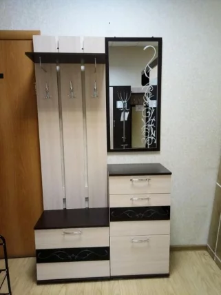 Вешалка с тумбой Юнона-2 ВШТ- 03 Венге - Дуб молочный_2