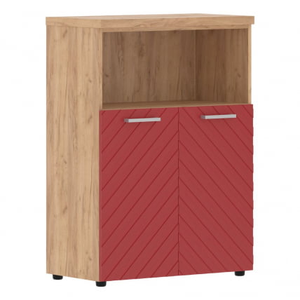 Шкаф с глухими малыми дверьми и топом Torr LUX TLMC 85.3 Дуб Бофорд Красный_0