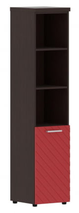 Шкаф колонка с глухой малой дверью и топом (правый) Torr LUX TLHC 42.5 R Венге Магия Красный_0