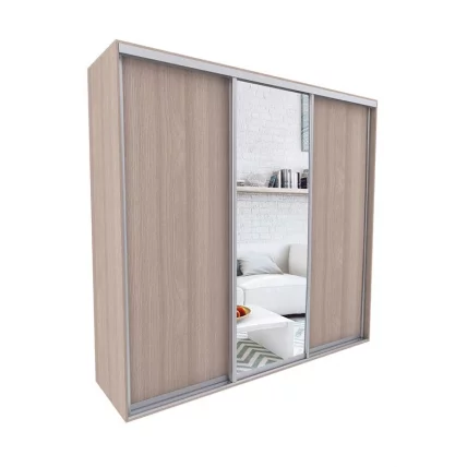 Шкаф-купе 3-х дверный Акцент-Сим ДЗ 2100х600  Ясень шимо светлый_0
