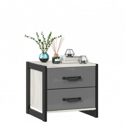 Тумба прикроватная Техно ЛД 678.100.000 Дуб Крафт белый Серый шифер_2