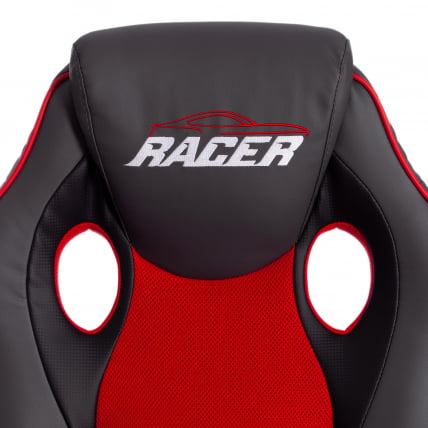 Кресло RACER GT new кож/зам/ткань, металлик/красный, 36/08_7