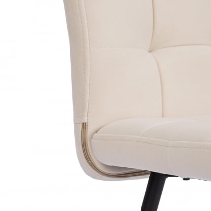 Стул обеденный Medeo флок , 47х56х89, молочный/черный, 4_7