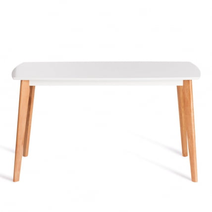 Стол обеденный Claire столешница МДФ, опоры дерево гевея, белый / натуральное дерево, 135 x 80 x 75см_2