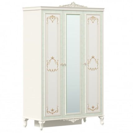 Шкаф трехстворчатый с зеркалом Луиза ЛД 665.074.000 Алебастр_0