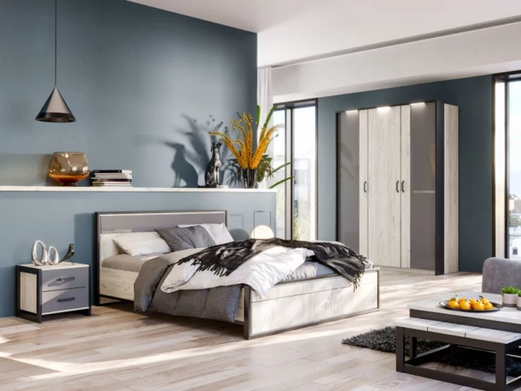 Шкаф двухстворчатый с паспарту Техно 03 Дуб Крафт белый_3