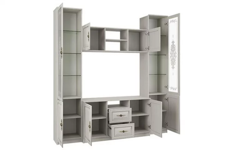 Шкаф комбинированный Габриэлла 06.87 Вудлайн кремовый Аруша венге_1