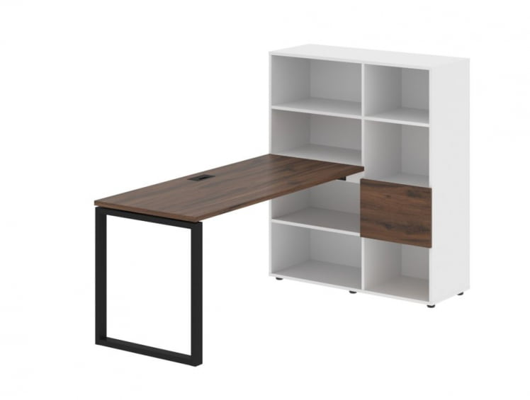 Рабочая станция EDIS EQRST 1115 Дуб Денвер темный Черный Белый_0