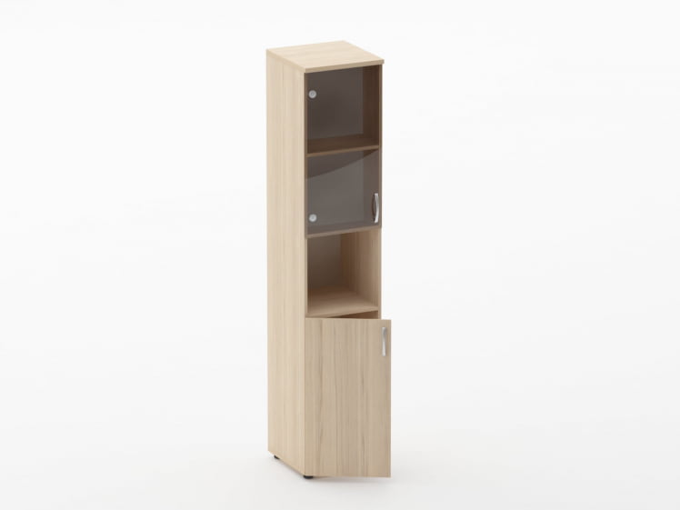 Шкаф высокий со стеклом и нишей Glassy 6.19.14Л Орех_1
