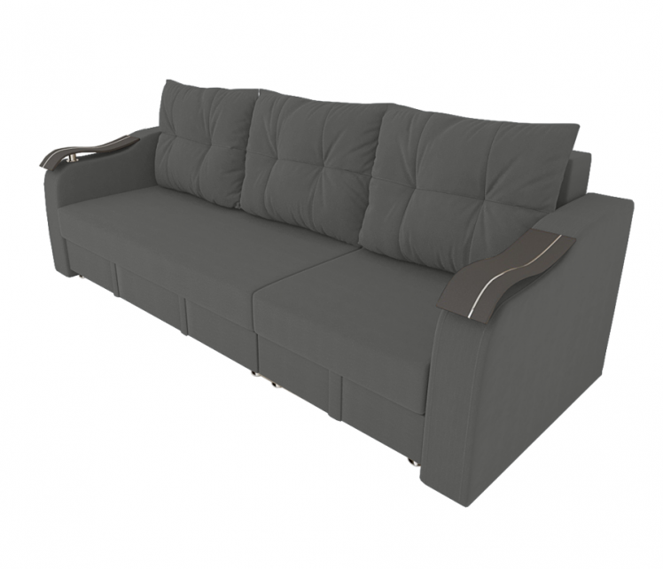 Диван прямой Рио Трансформер (Berhouse) Цвет фасада: Серый Велюто 12; Тип: Левый/правый; Материал фасада: Металл/Велюр_0