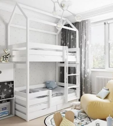 Кровать-домик RooRoom кд-77 с ящиками Белый_0