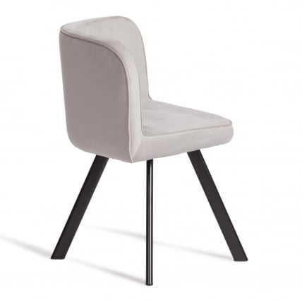 Комплект (стол, 4 стула) QUADRON (mod. PT14) Стол: МДФ/металл, стул: металл/велюр, 100х100х73 см, 69х56х71 см, Light-grey(св-серый) HLR-14/черный_3