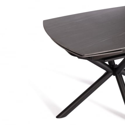 Стол обеденный Winston/Винстон столешница керамика (матовая) /опоры металл, темно-серый/черный, (120+30+30)x80x75 см_9