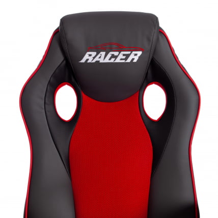 Кресло RACER GT new кож/зам/ткань, металлик/красный, 36/08_6